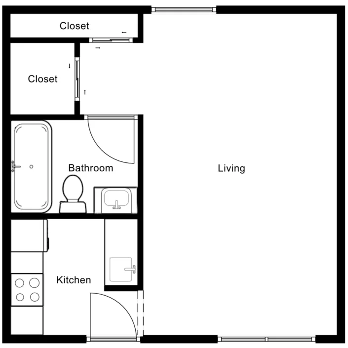 Studio floor plan layout 1