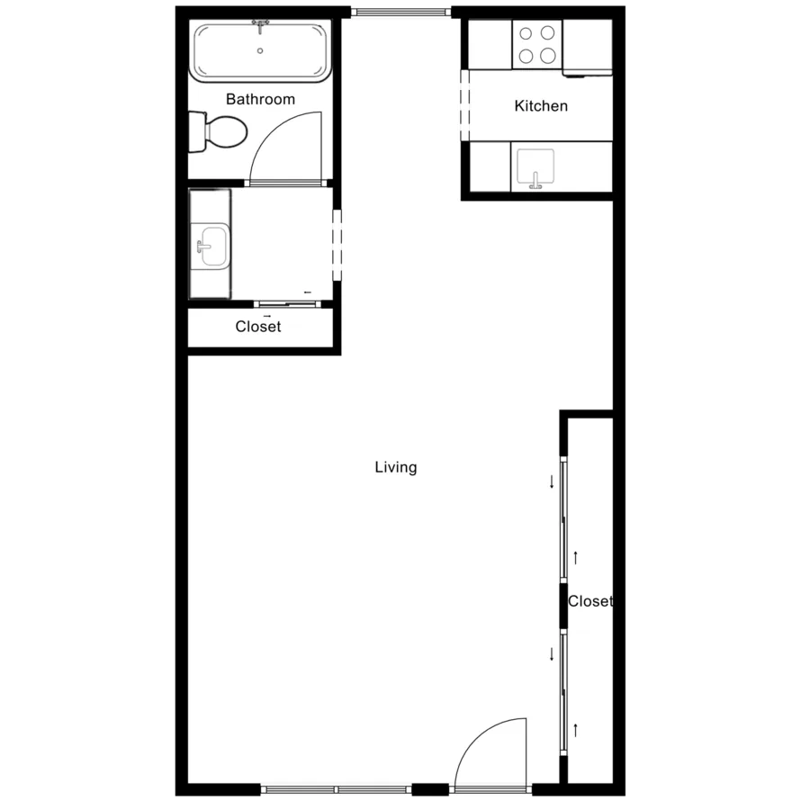 Studio floor plan layout 2